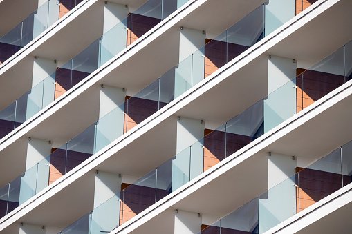 Balconies in modern apartment building