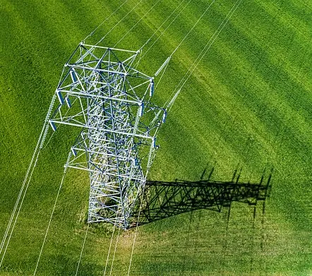 Aerial View of Power Line
