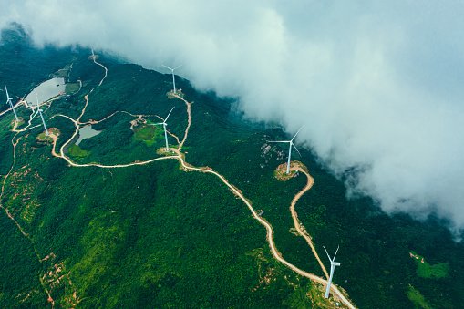 aerial photography outdoor energy wind power